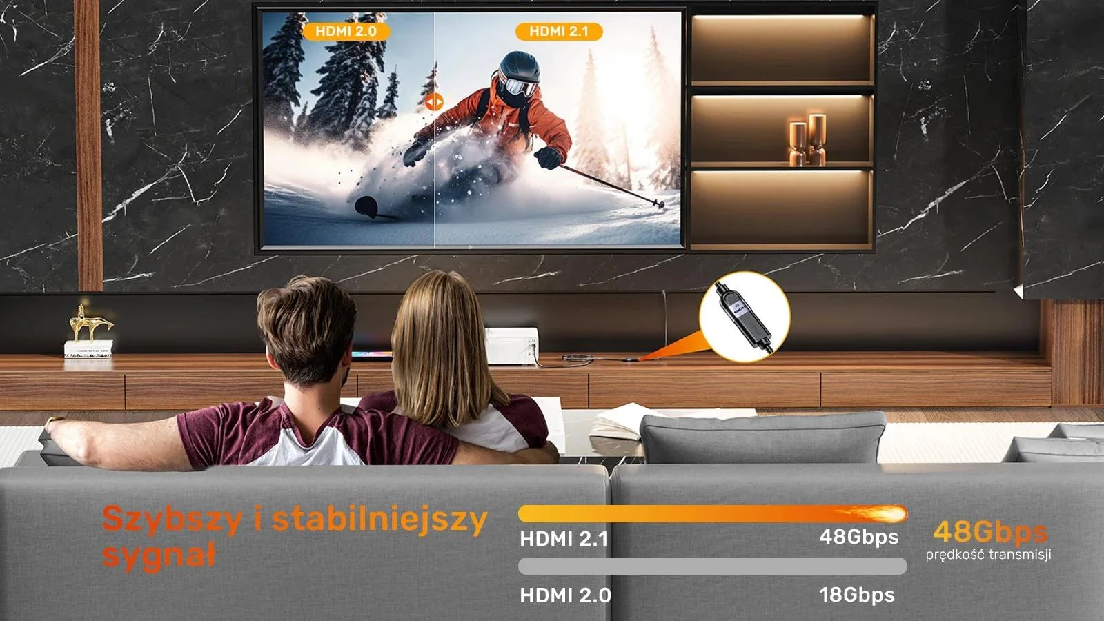 Unitek przedłużacz HDMI (M) - HDMI (F) 2.1, 8K 1,5m