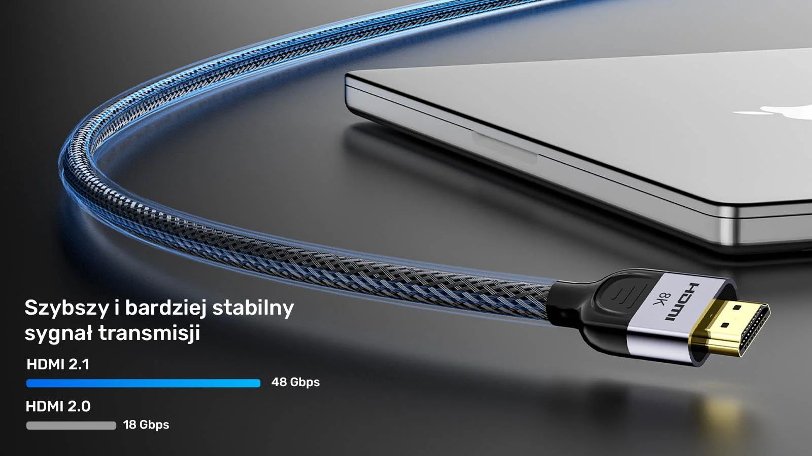 Unitek przewód 8K LUX HDMI 2.1 oplot 10M