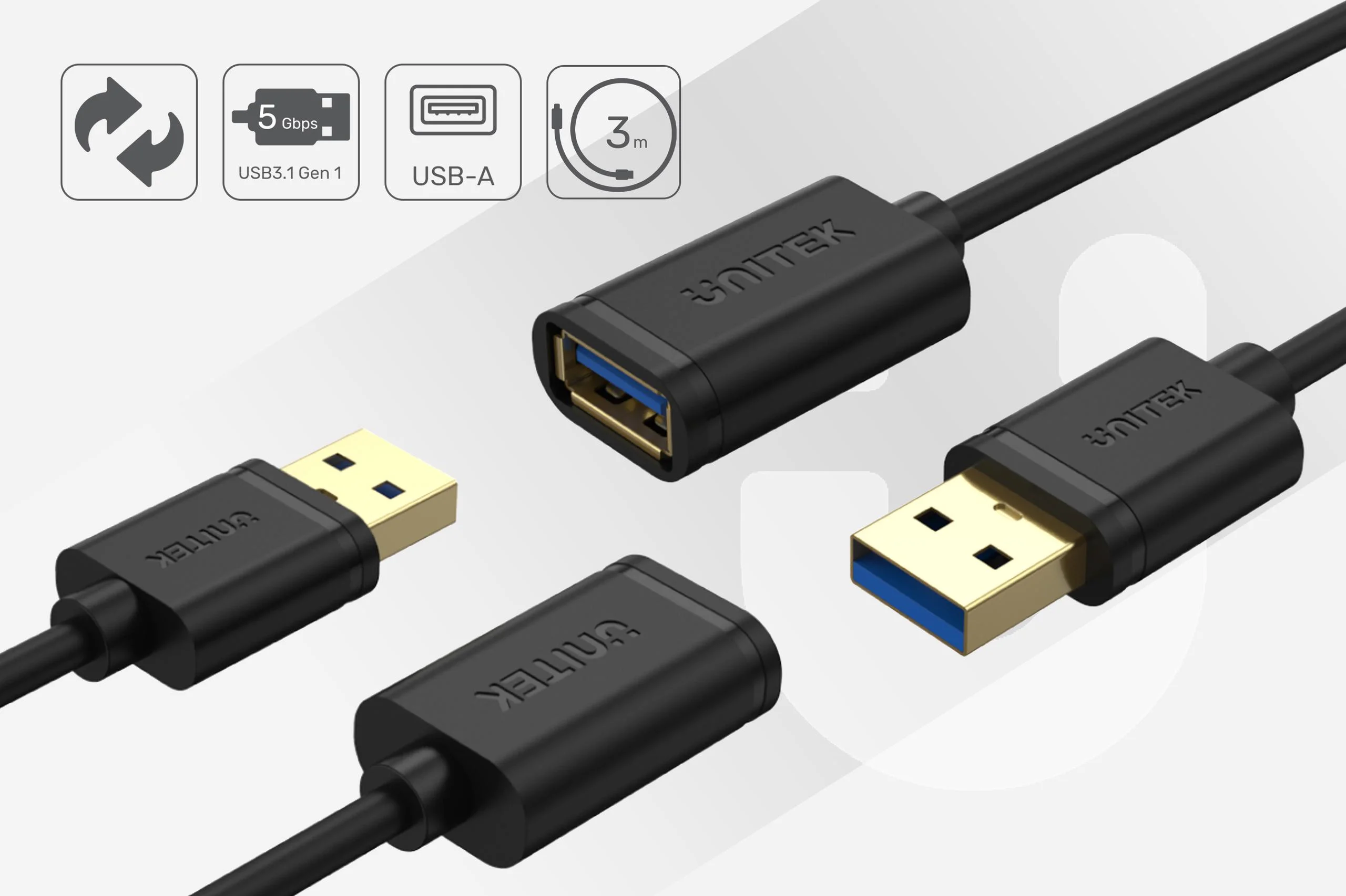 Unitek przewód przedłużacz USB 3.1 gen 1 AM-AF 3M