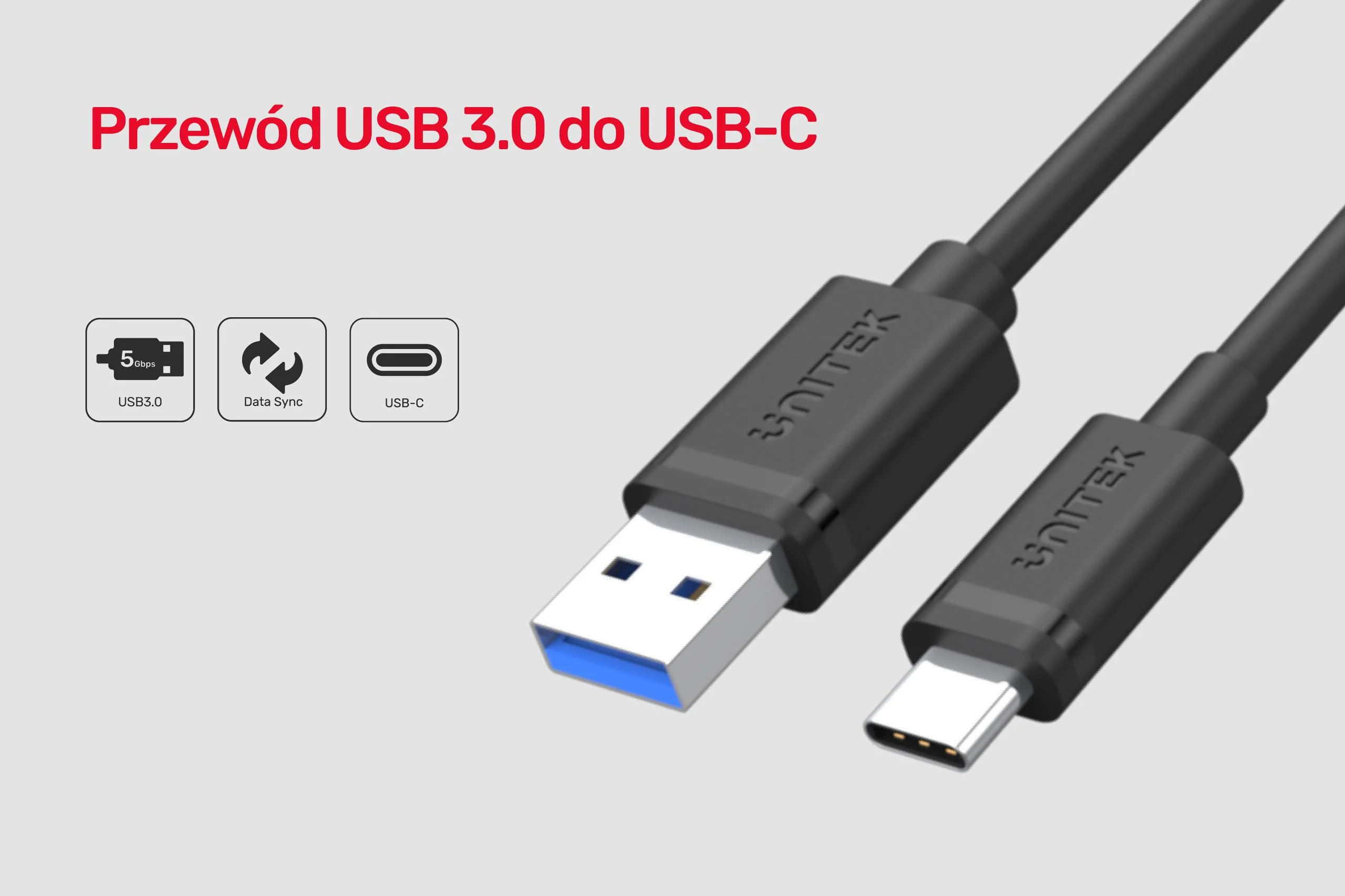Unitek przewód USB 3.1 typ A - typ C M-M 0.25 m