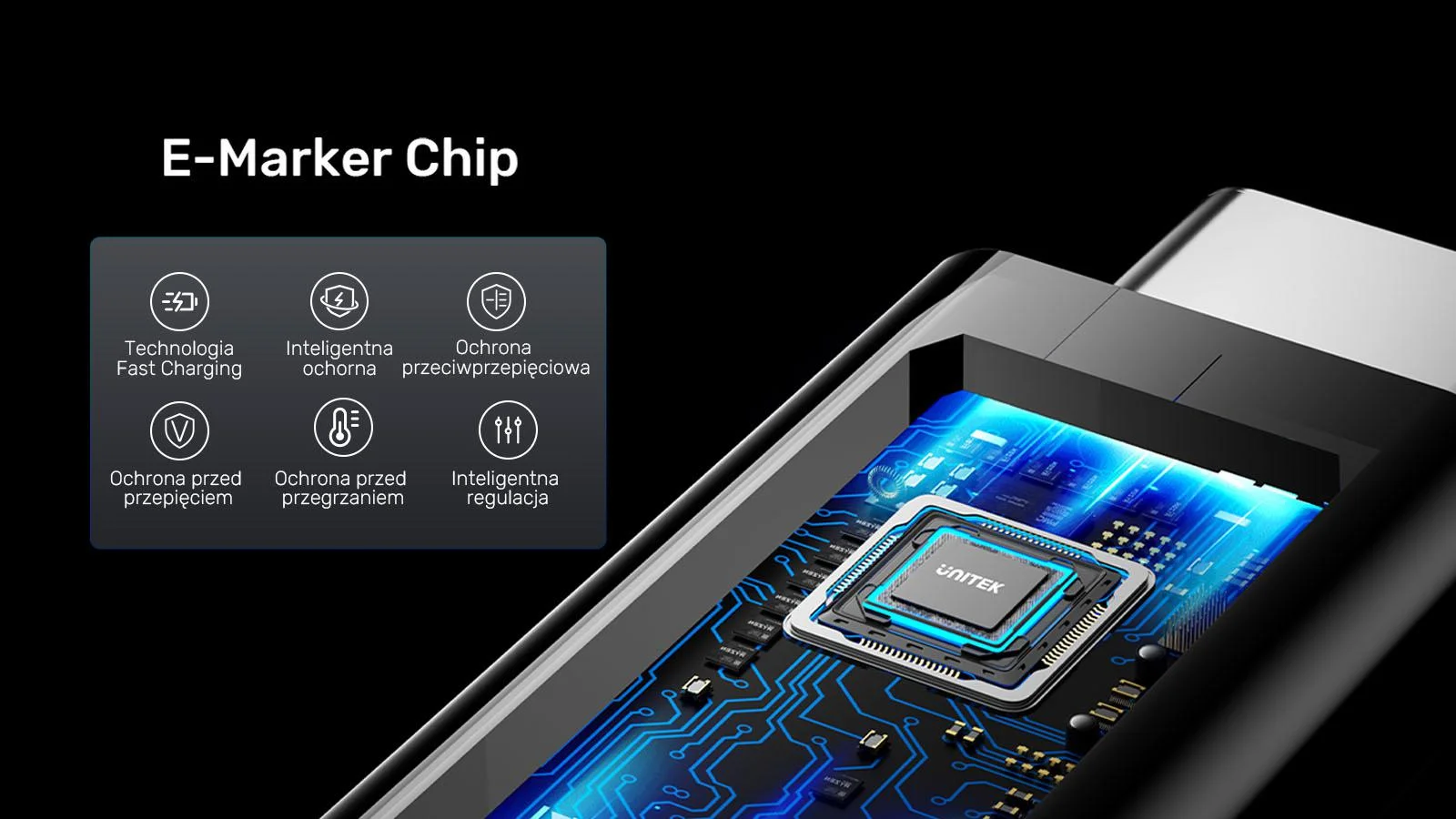 Unitek przewód USB-C 4.0 PD 100W 40 Gbps 8K 2 m