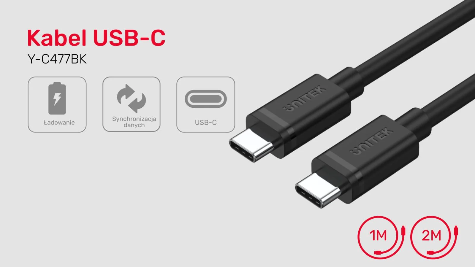Unitek przewód USB Typ-C do USB Typ-C 1m
