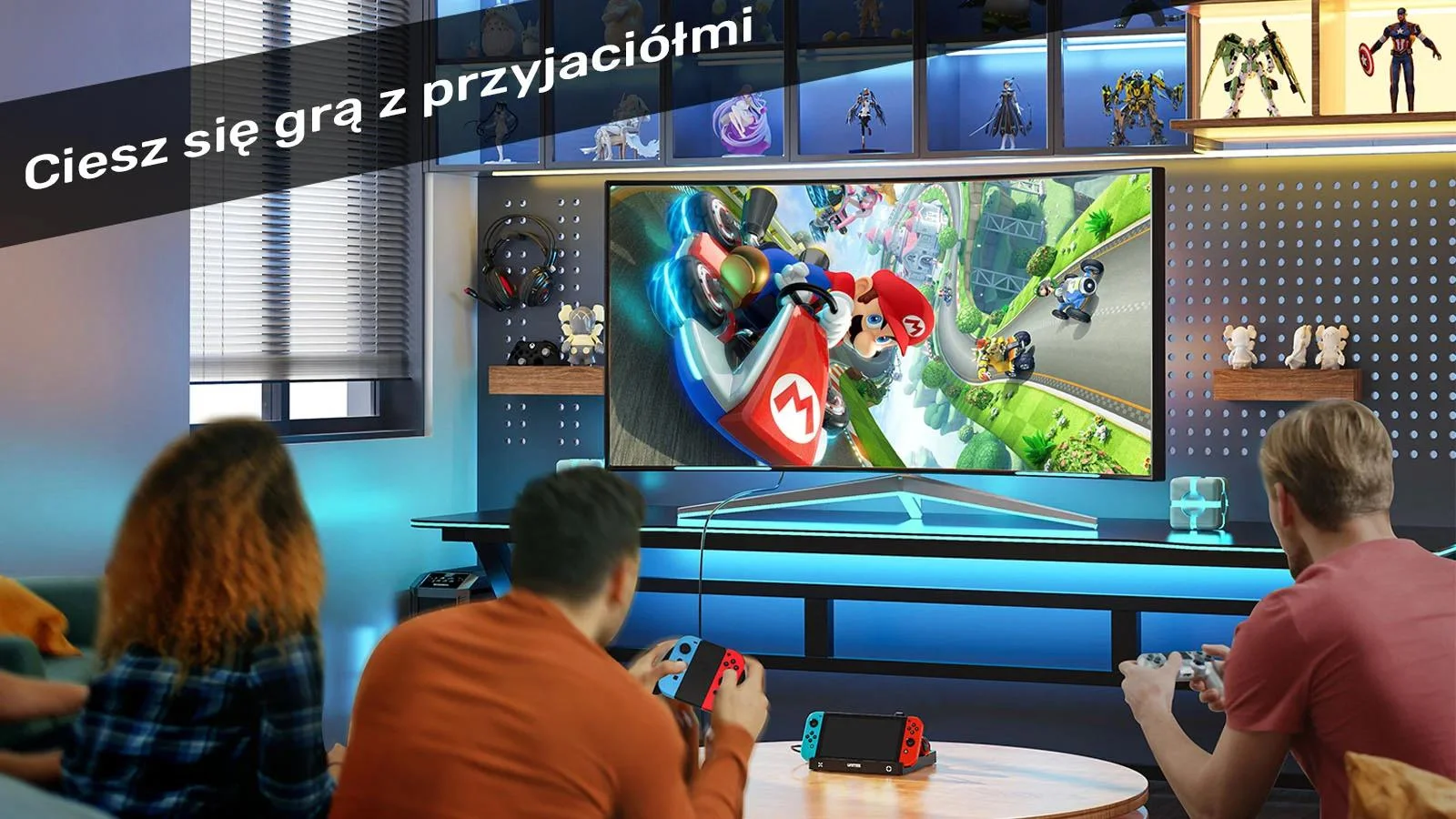 Unitek stacja ładująca Switch z przełącznikiem i czytnikiem kart do gier