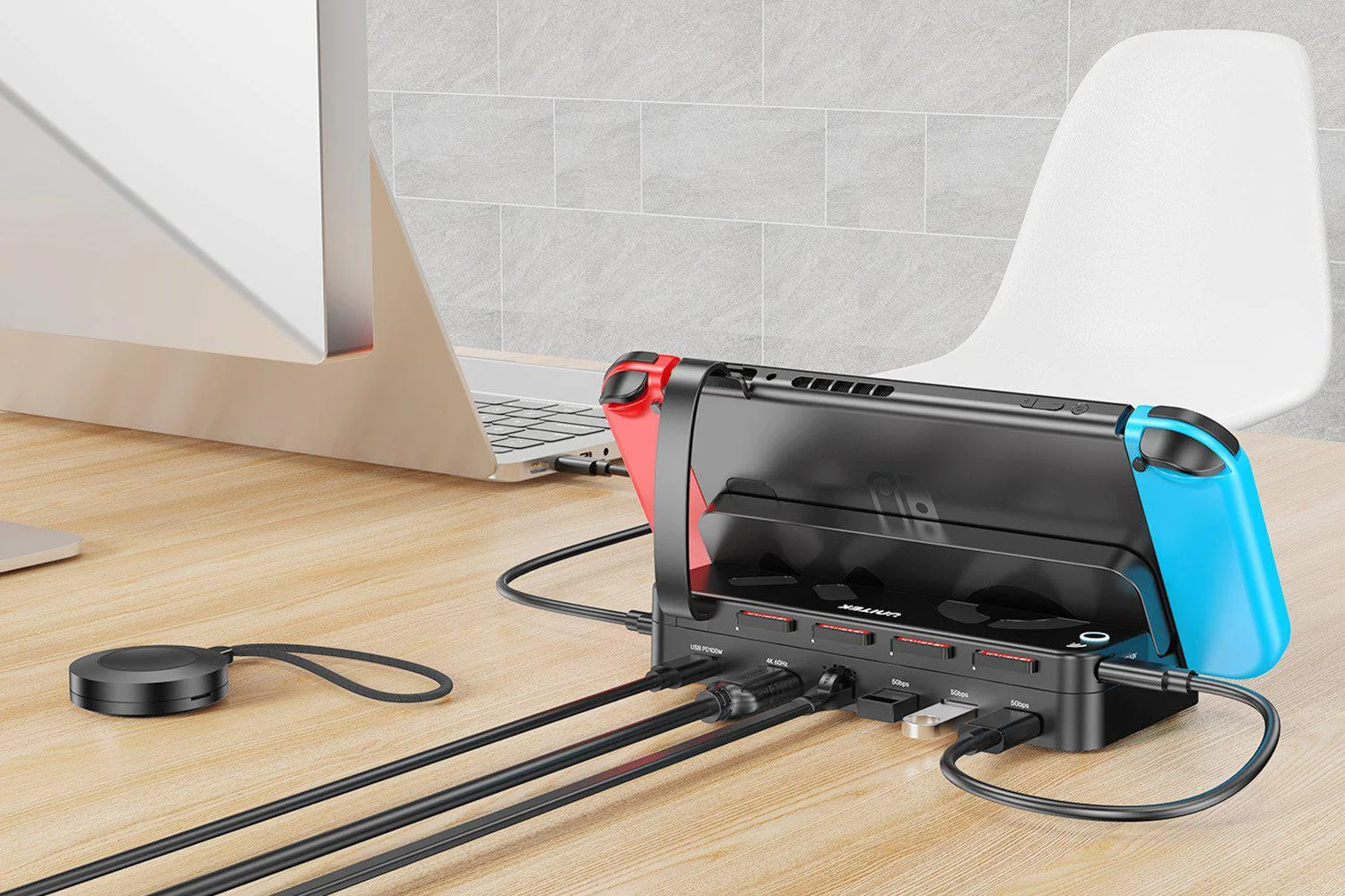 Unitek Stacja dokująca do Nintendo Switch, PD 100W, HDMI 4K, RJ-45, czytnik kart