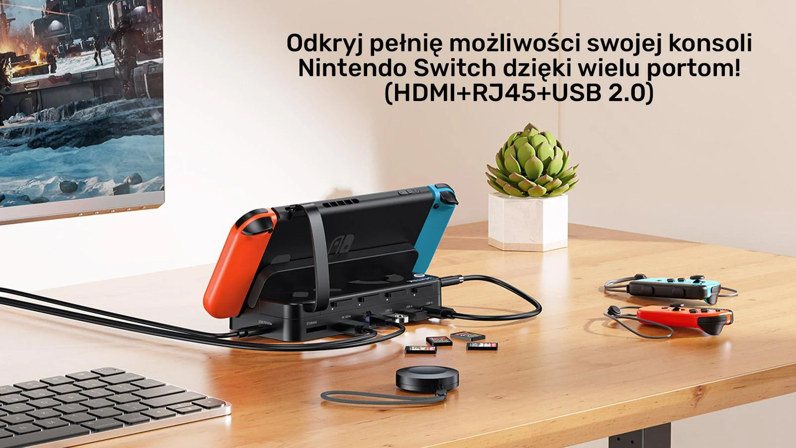 Unitek Stacja dokująca do Nintendo Switch + pilot