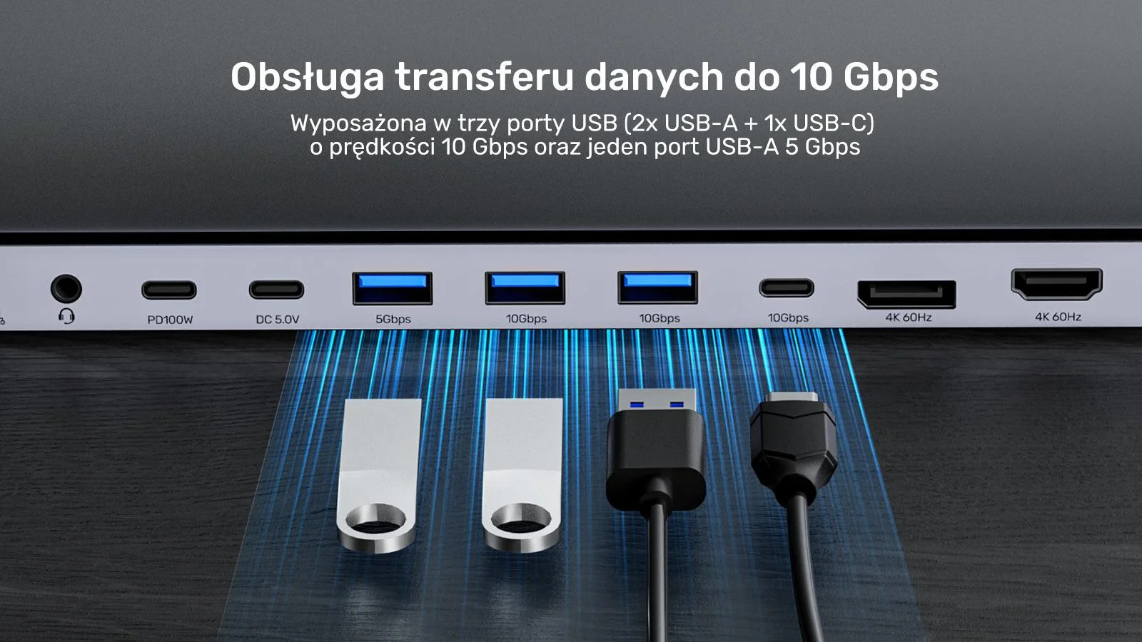 Unitek Stacja dokująca KVM z funkcją podstawki, potrójne wyjście 4K, USB-C, MST, HDMI 2.0