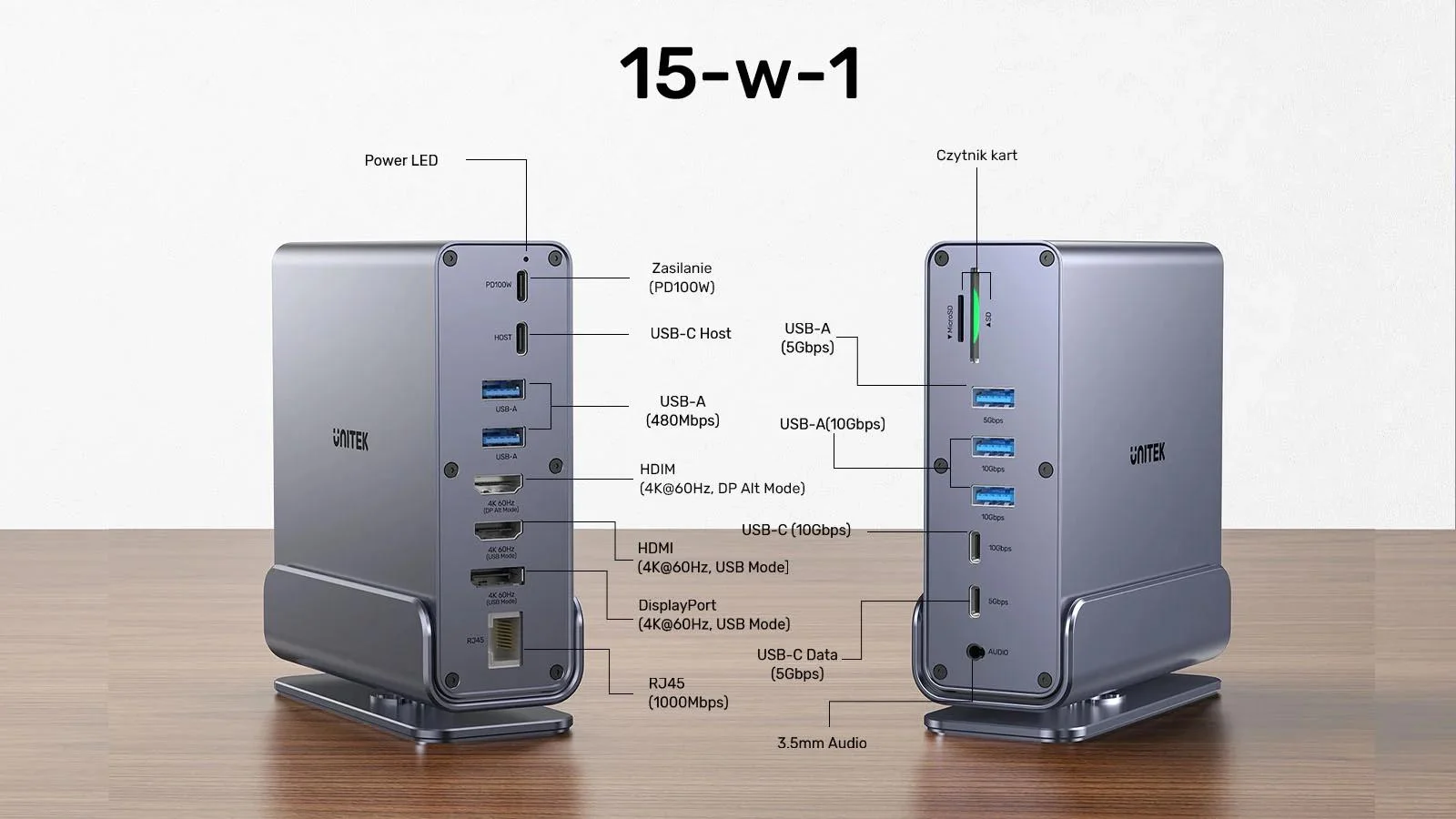 Unitek Uniwersalna stacja dokująca DisplayLink 4K x3