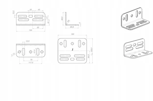 uniwersalna podstawa pod napedy przesuwnezestaw 4 katownikow 5875fee419fa4043b66aabb94b5d8766