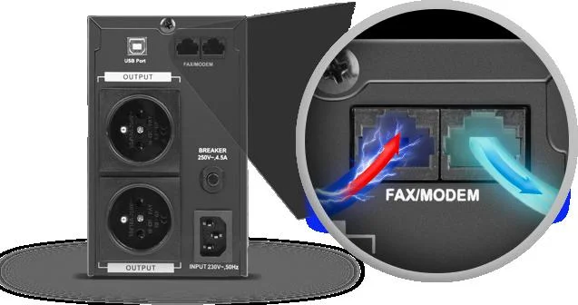 UPS ZASILACZ AWARYJNY Armac 650VA 390W LINE-INTERACTIVE SCHUKO - BEZPIECZNY INTERNET I TELEFON - OCHRONA PRZECIWPRZEPIĘCIOWA RJ-11 / RJ-45