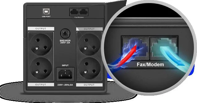 UPS ZASILACZ AWARYJNY Armac Home 1500VA LINE-INTERACTIVE - Bezpieczny internet i telefon - Ochrona przeciwprzepięciowa RJ-11 / RJ-45