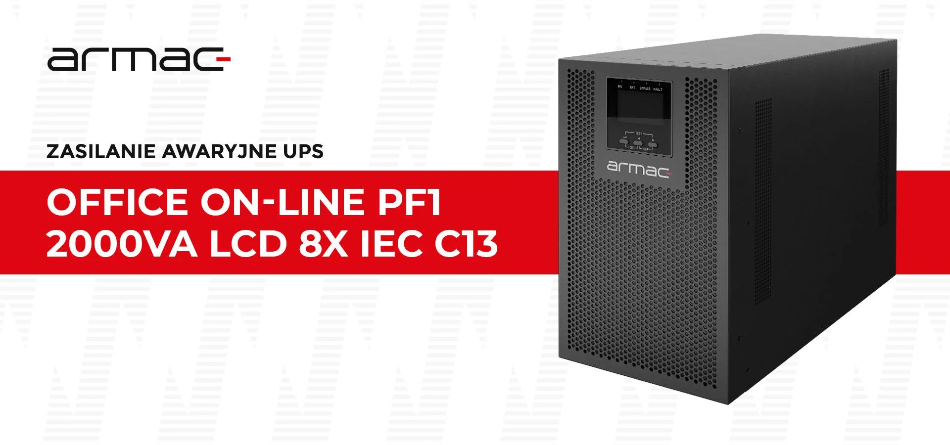UPS ZASILACZ AWARYJNY Armac Office 2000VA ON-LINE PF1 Dust Free