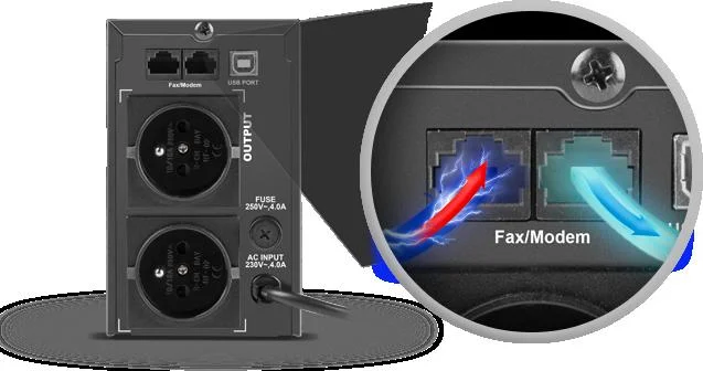 UPS ZASILACZ AWARYJNY Armac Office 850VA LINE-INTERACTIVE SCHUKO - Bezpieczny internet i telefon - Ochrona przeciwprzepięciowa RJ-11 / RJ-45