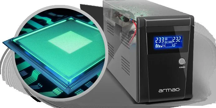 UPS ZASILACZ AWARYJNY Armac Office 850VA LINE-INTERACTIVE SCHUKO - Sterowanie mikroprocesorowe - wysoka wydajność i monitoring wrażliwych urządzeń