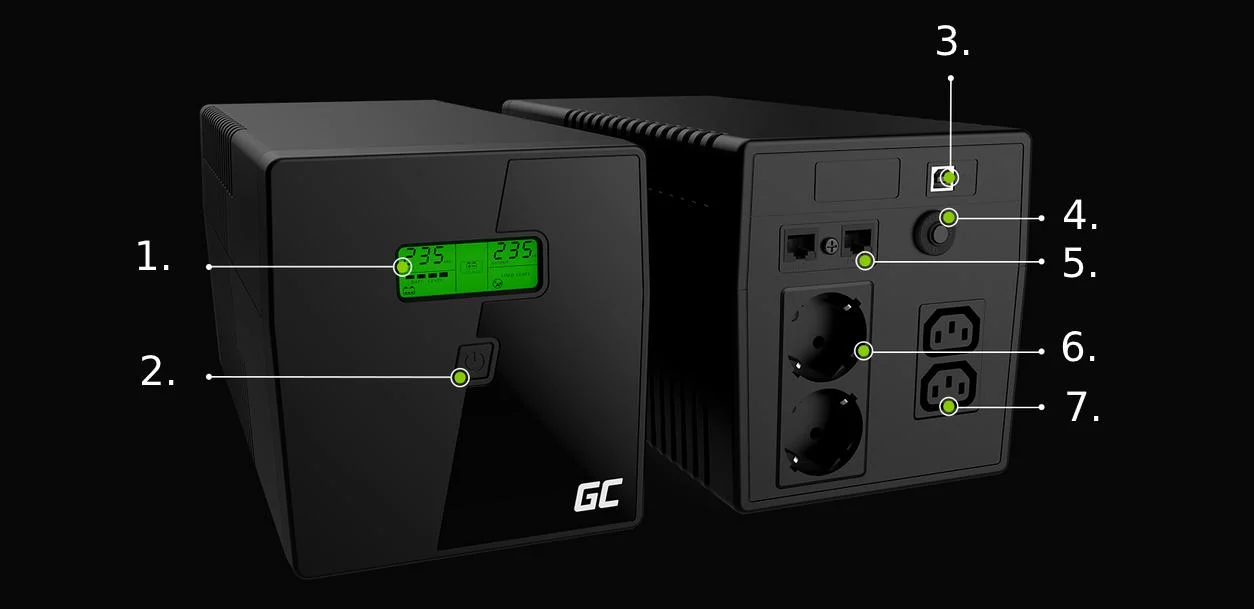 UPS ZASILACZ AWARYJNY Green Cell® MICROPOWER 1000VA 600W UPS03