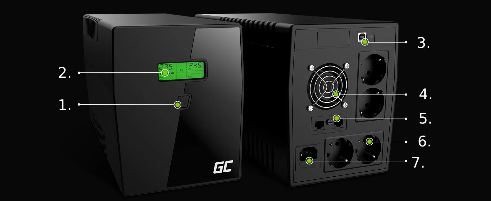 UPS ZASILACZ AWARYJNY Green Cell® MICROPOWER 1500VA 900W UPS04