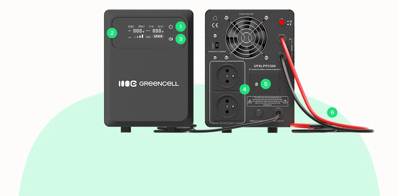 Zasilacz awaryjny UPS marki Greencell:
