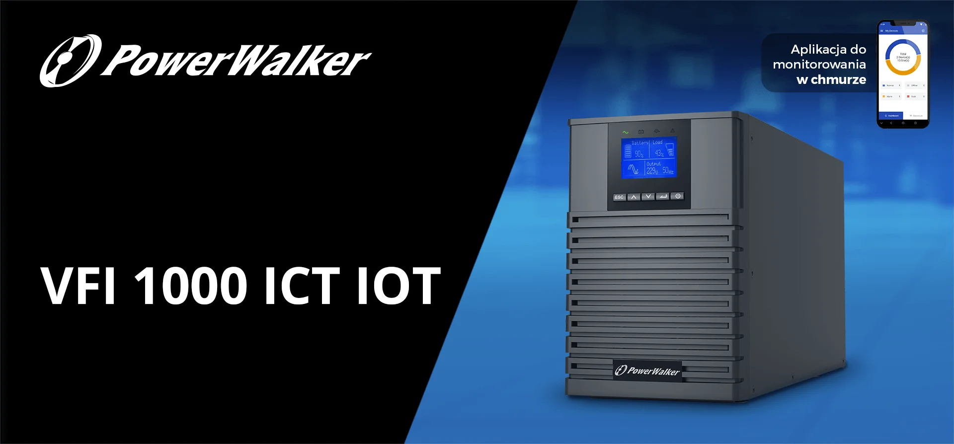 UPS ZASILACZ AWARYJNY POWER WALKER VFI 1000 ICT IOT PF1