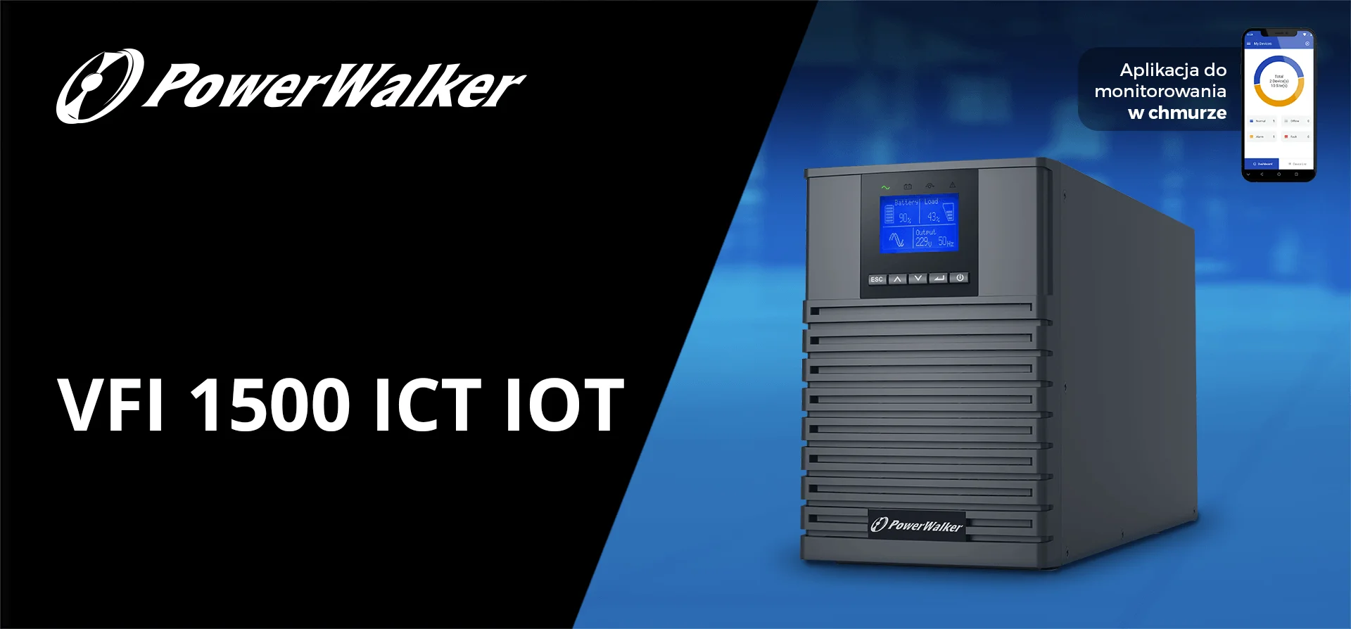 UPS ZASILACZ AWARYJNY POWER WALKER VFI 1500 ICT IOT PF1