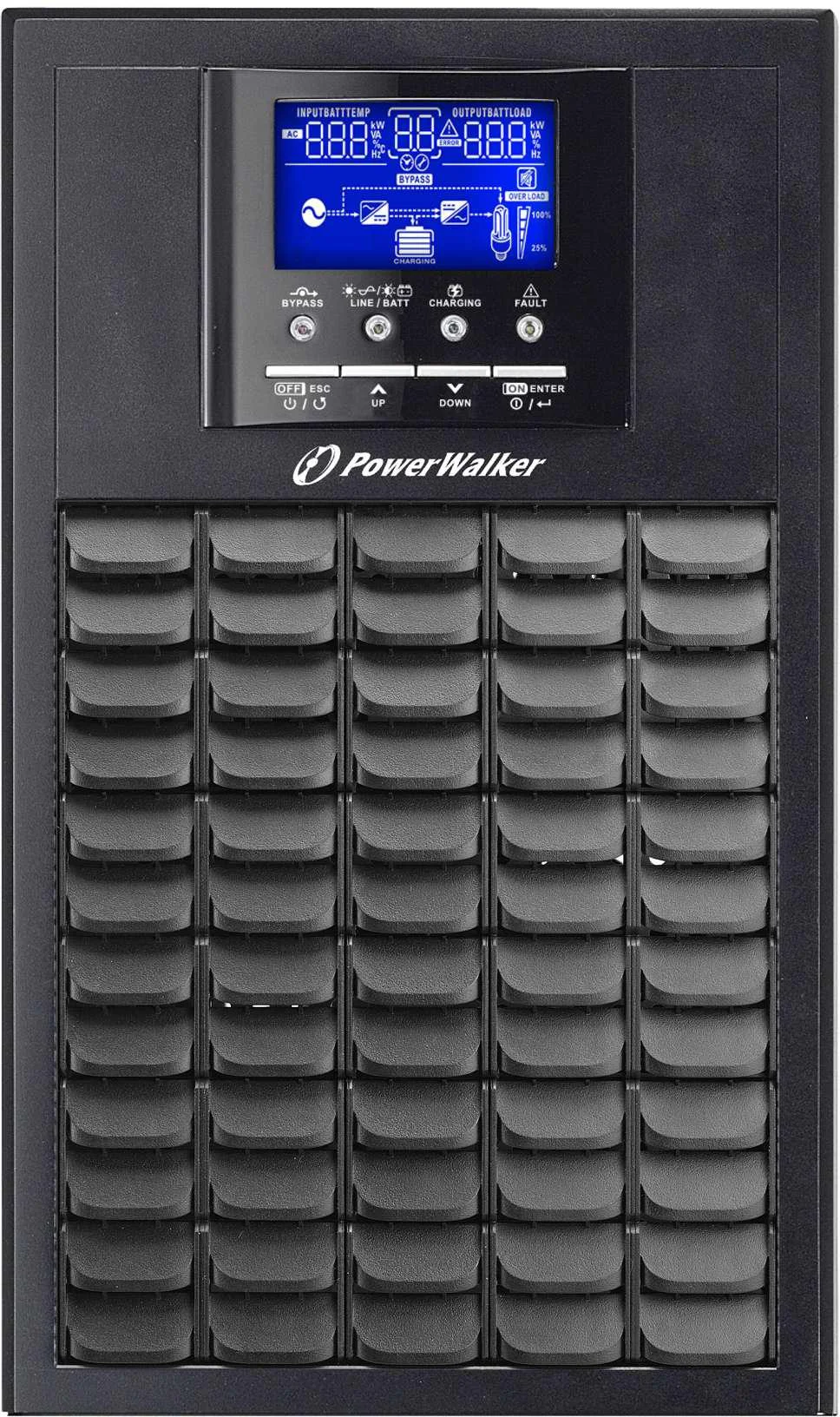 Zasilacz awaryjny UPS online 5kVA / 5kW VFI 5000 EVS PF1 PowerWalker z wbudowanym wyświetlaczem LCD