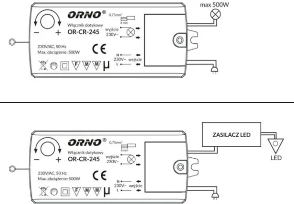 wacznik wyacznik dotykowy orno or cr 245 indukcja do led df0beb2869ce4c7896bad18263991cba