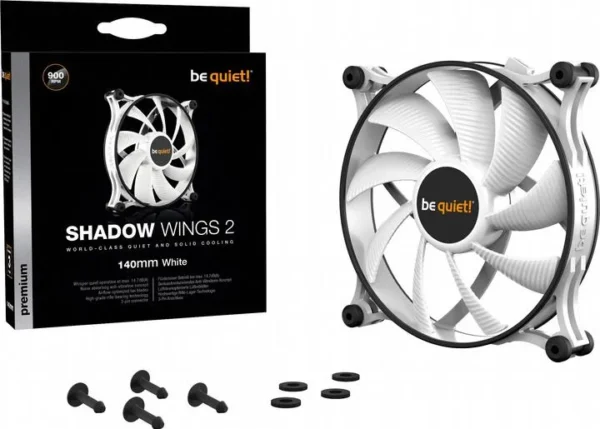 wentylator be quiet shadow wings 2 white 140mm 55e4a4ad45ef45deb7432ee21c72fb1d