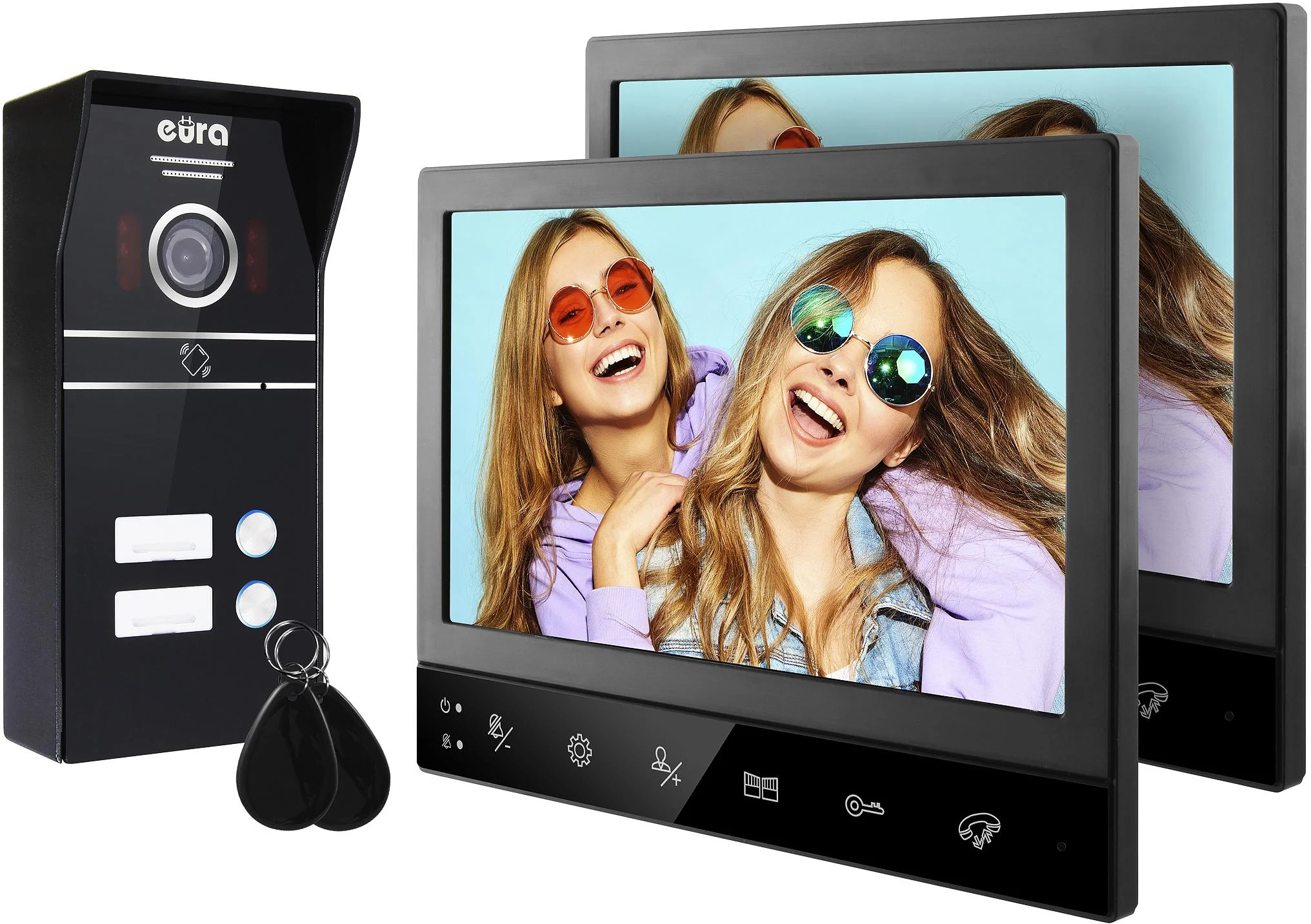 WIDEODOMOFON EURA VDP-80C5 dwurodzinny, czarny