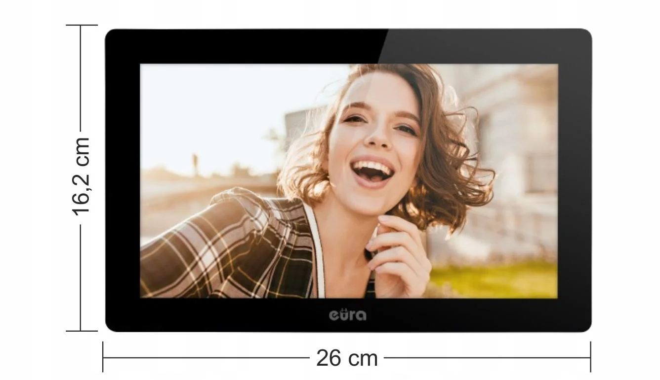 Monitor wideodomofonowy Eura VDA-86A3 w kolorze czarnym - specyfikacja: