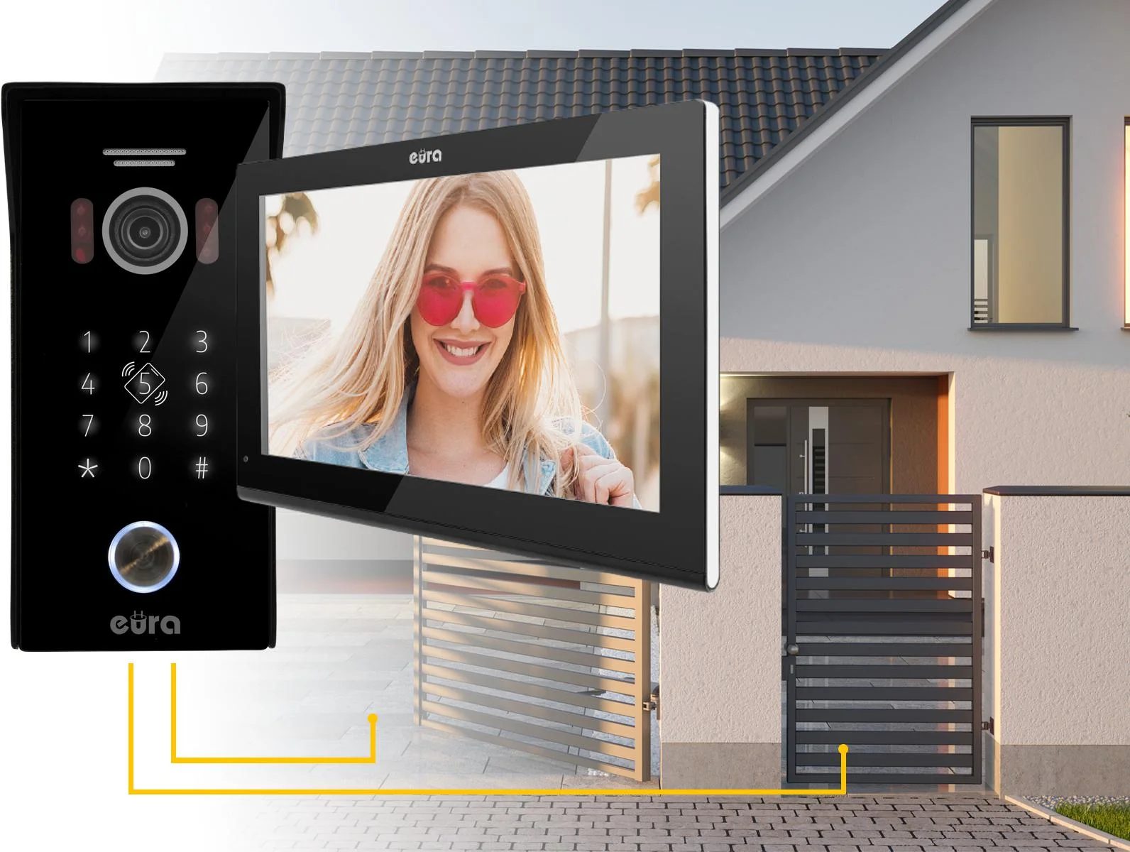 WIDEODOMOFON EURA VDP-99C5 czarny, WiFi, RFID, TUYA 
