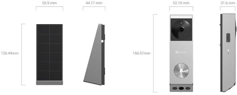 Wideodomofon Ezviz EP3x (3MP+2MP) zasilany bateriami z panelem słonecznym