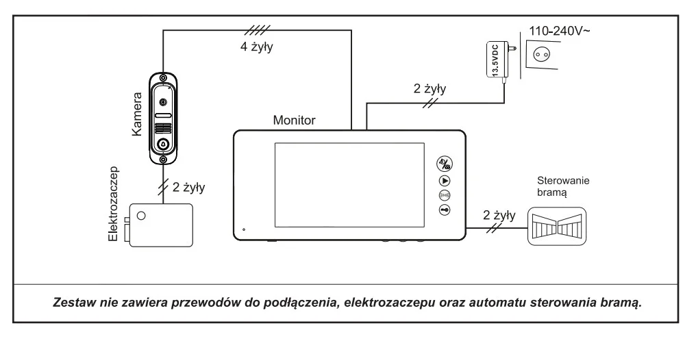 Wideodomofon OR-VID-JS-1053/W Pamięć + Breloki ARCUS RFID 7" ORNO biały
