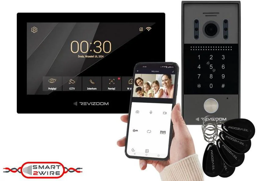 Wideodomofon REVIZOOM RM-T273HD WHITE/RC-212HD-CK1