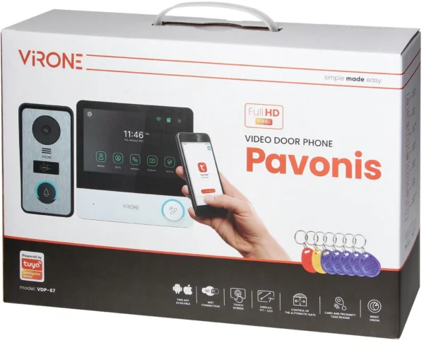 wideodomofon virone vdp 67 fullhd czytnik rfid tuya b1b9697cbb654a698922f793924b5baf