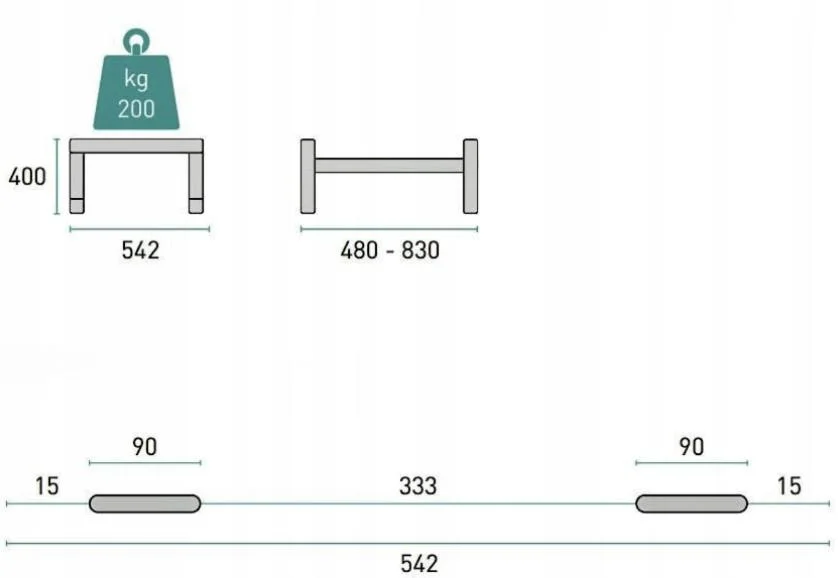 Wspornik składany podłogowy Rodigas SP850 CZARNY