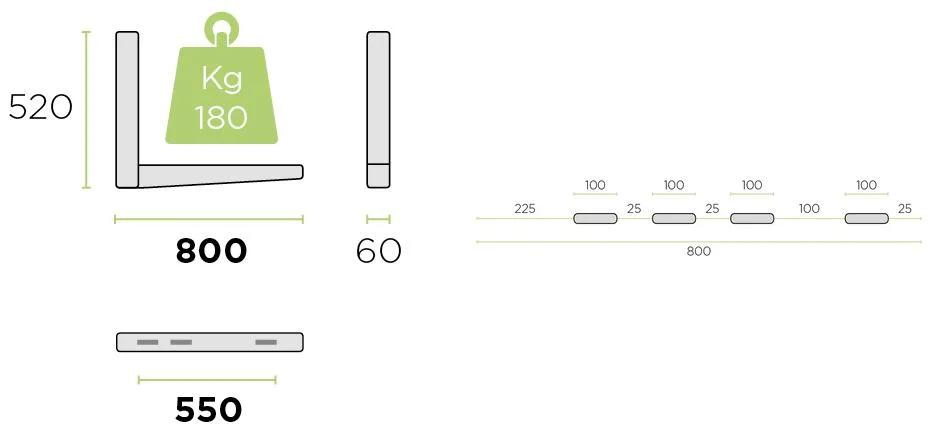 Wspornik spawany Rodigas MS404 800mm
