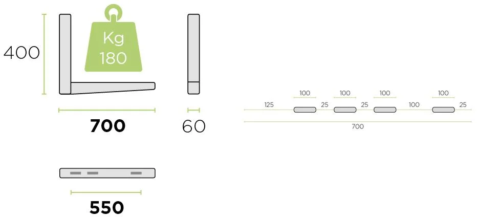 Wspornik spawany Rodigas MS406 700mm