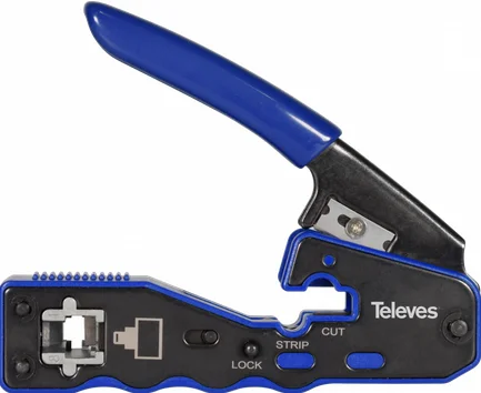 zaciskarka do zaczy rj45 z automatycznym cieciem televes 209 1e925743c66147bba2ddd21ca299e874
