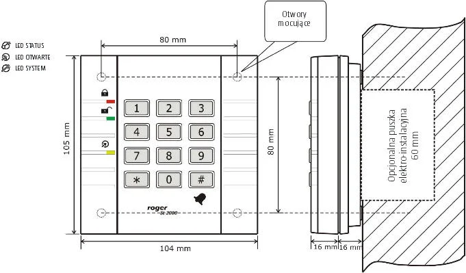 Zamek szyfrowy ROGER SL2000B
