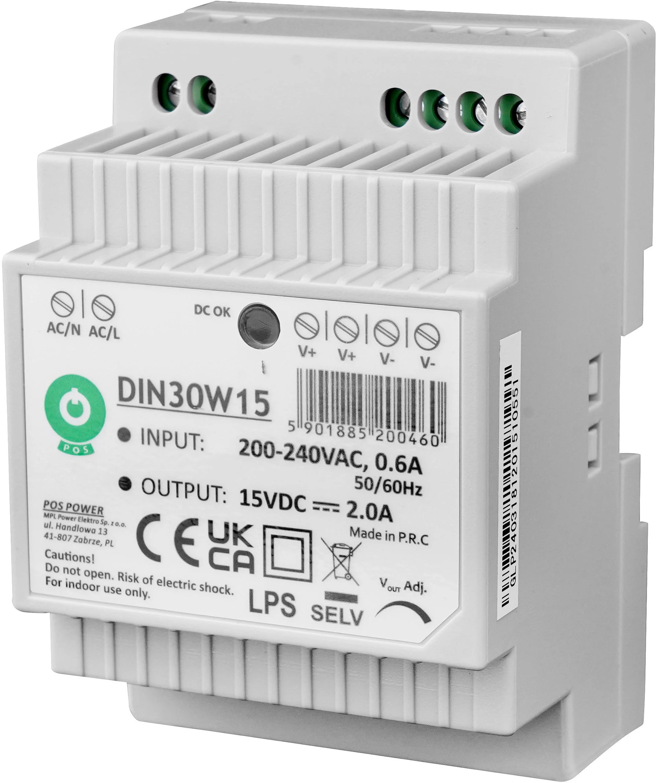 Zasilacz POS DIN30W15