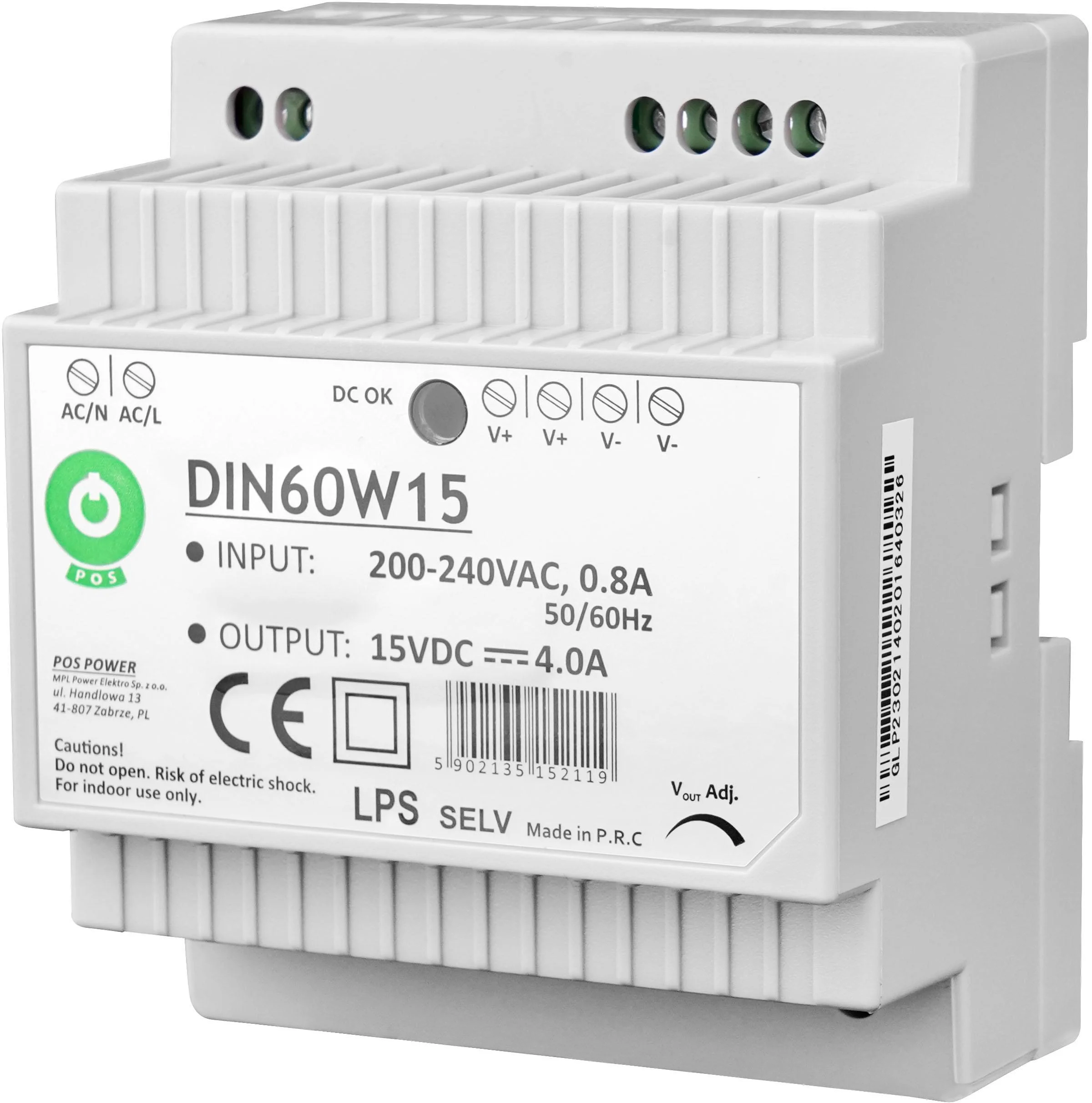 Zasilacz EURA DIN60W15