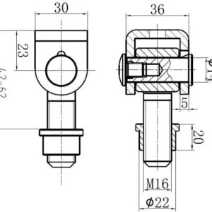 zawias ocynkowany psg 6100101 do wspawania gwint m16 ucho 9f5f983036be44e68a9a1a0d97c8b32b