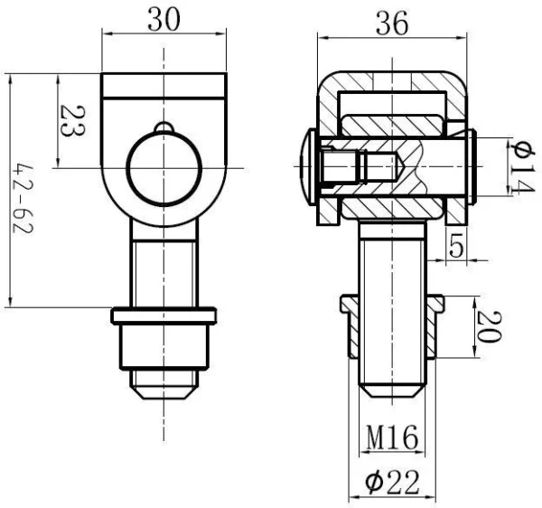 zawias psg 61001 do wspawania gwint m16 34037b9eba8f46258c3e1093d7881122