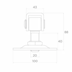 zawias psg 6101901 z szyldem 100x100x4mm gwint m20 regulow 7f46d9b2031e40009b1b9605f534e73d