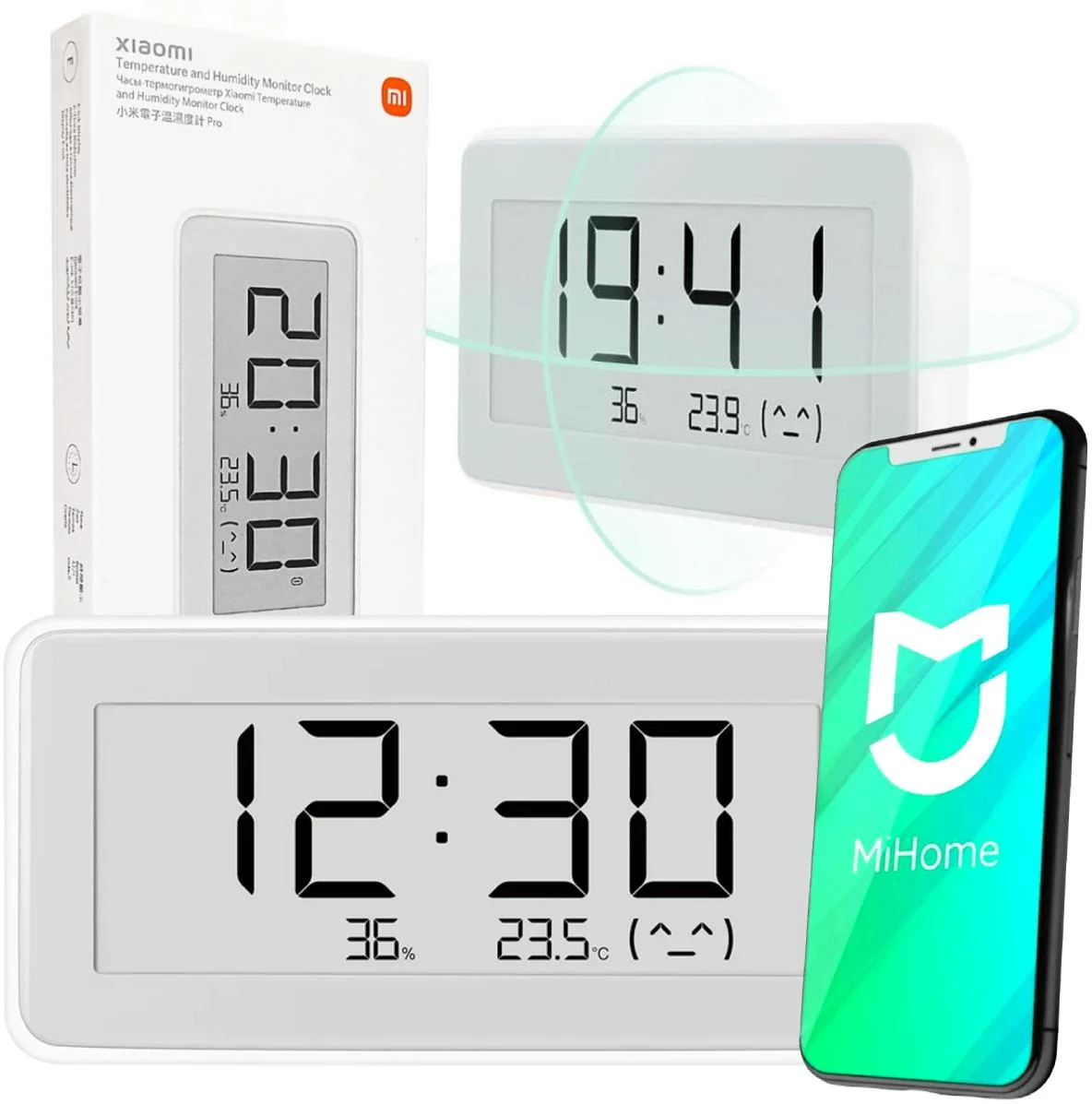Zegar z czujnikiem temperatury i wilgotności Xiaomi Mi Temperature and Humidity Monitor Clock Pro BHR5435GL – specyfikacja:
