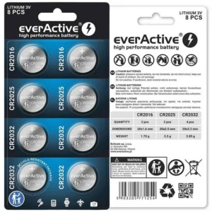 zestaw 8 baterii 30v 4x cr2032 2x cr2025 2x cr2016 everactiv 15f839553ed14628ba15b58eb0941af9