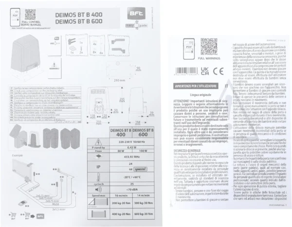 zestaw bft deimos bt b600 kit ee do 600kg bram przesuwnych 527bfda63266460da089b3828046cf81