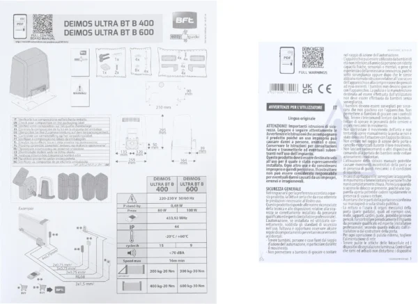 zestaw bft deimos ultra bt b600 int kit do 600kg bram przesu 58cf4489d8ee4d1caa7d4856d2e7e91d