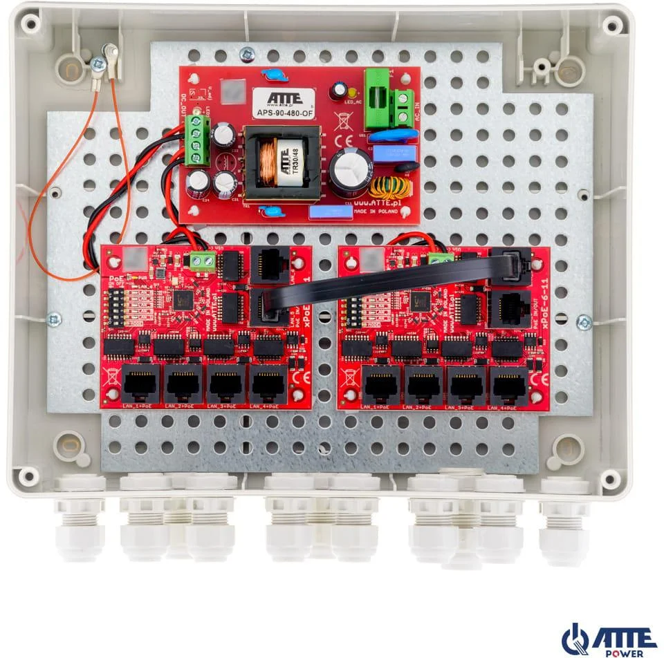 Zestaw buforowy do 16 kamer IP switch Po 16P+2G ATTE IPUPS-16-20-R5U0