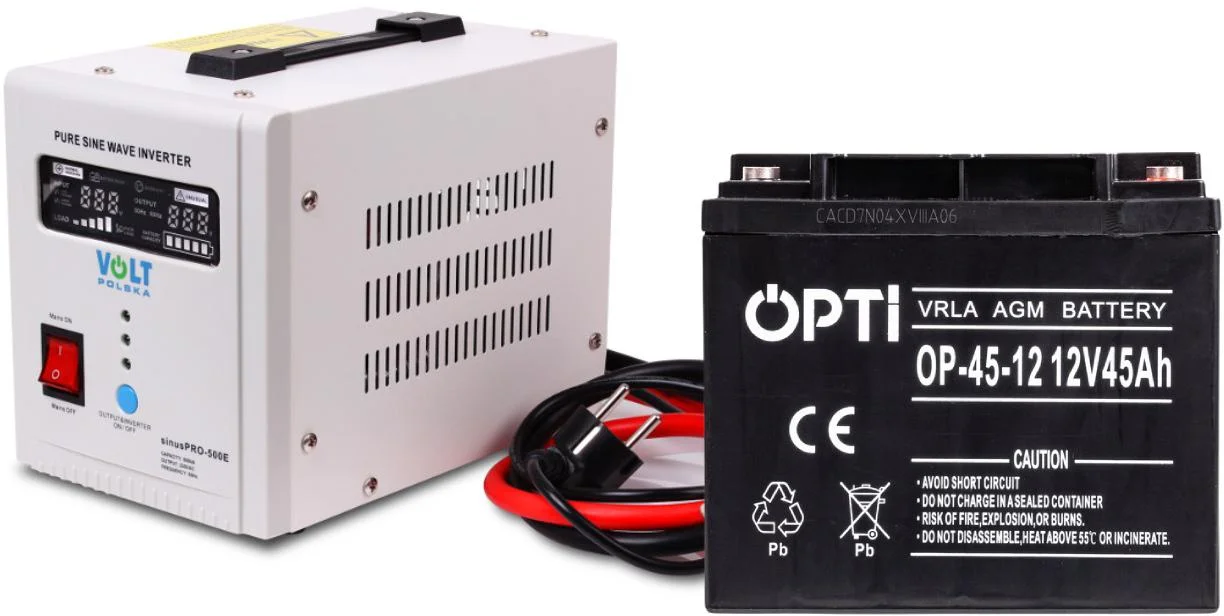 Zestaw do awaryjnego zasilania 45Ah / 500W - nawet do 3,3h dodatkowej pracy przy obciążeniu 100W!