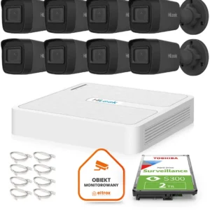zestaw do monitoringu hilook 8 kamer ip ipcam b4 p black 2k 6f0357811ce44f09bd40c970c24cb012
