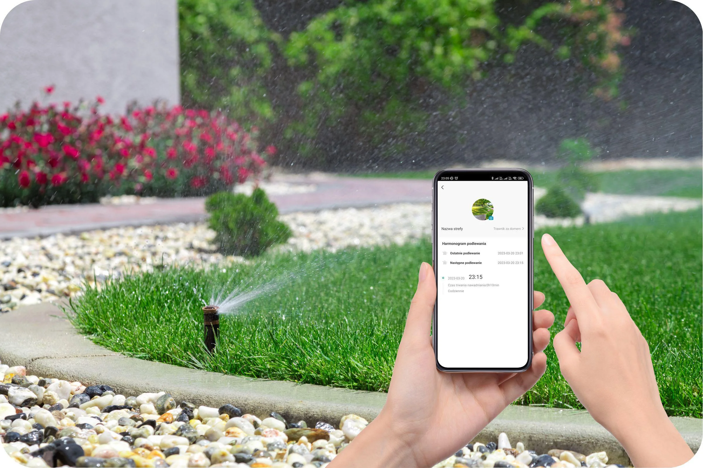 Zestaw do nawadniania WiFi Tuya 8 stref z zasilaczem